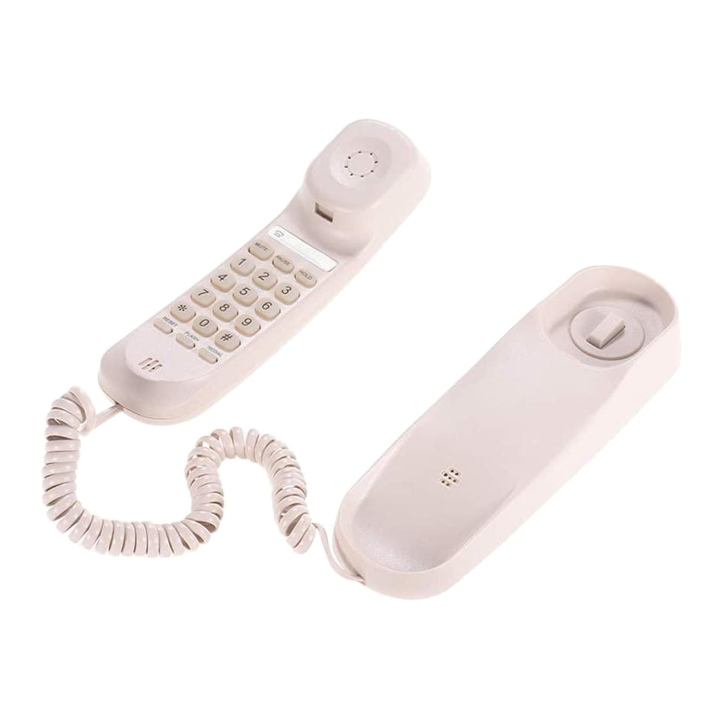 Wall Mount Desktop Corded Fixed Telephone Landline Wired Handset Phone Pink