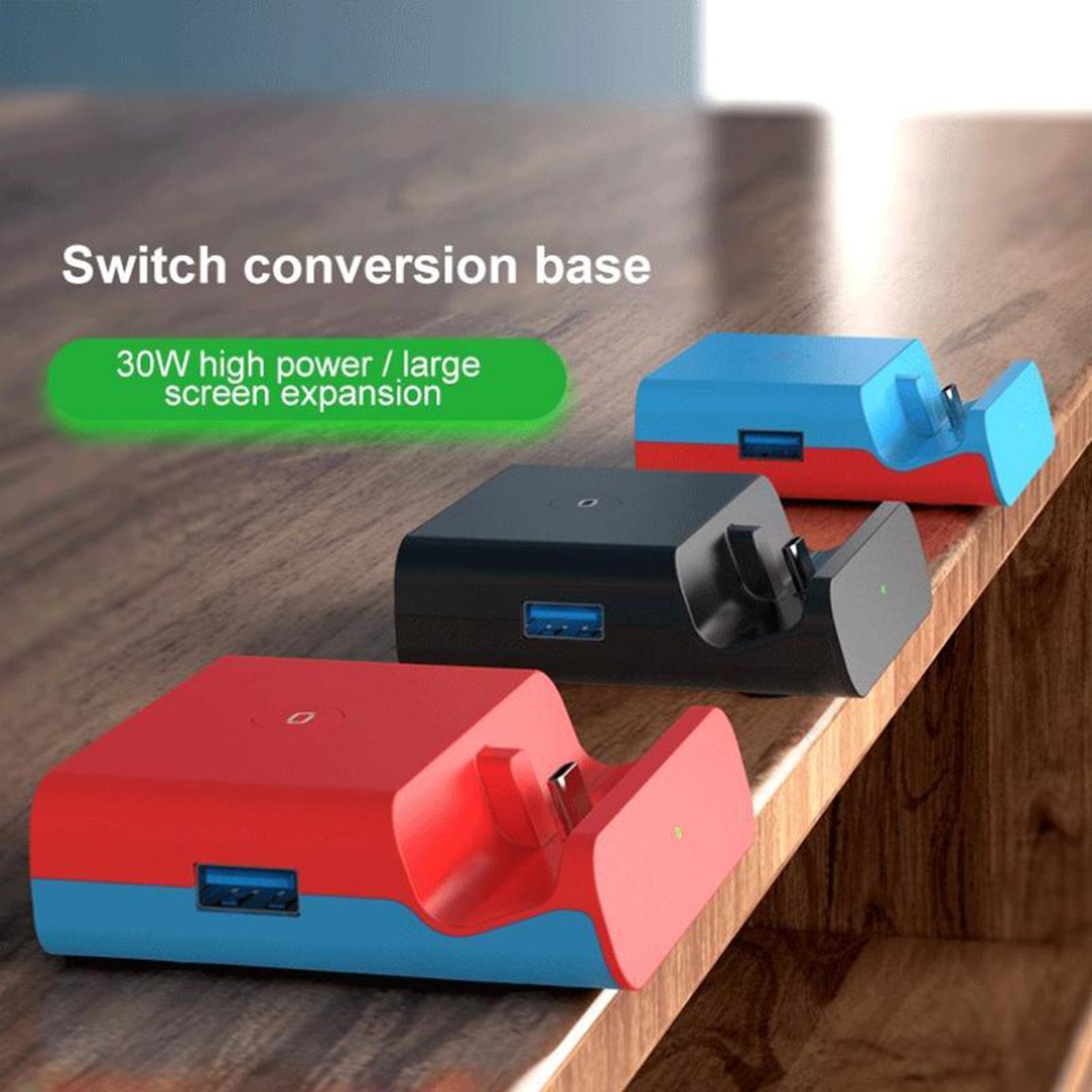 New Portable TV HDMI Converter Charging Dock Charger For Nintendo Switch NS Red