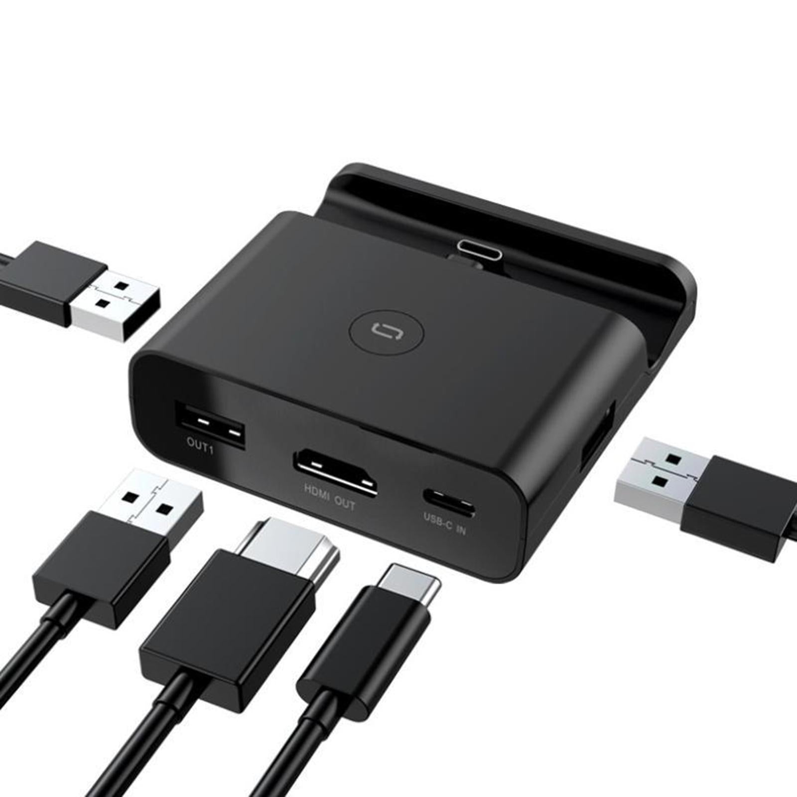 New Portable TV HDMI Converter Charging Dock Charger For Nintendo Switch NS Blue