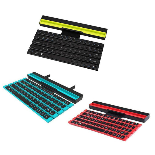 Portable Foldable Ultra-Thin Bluetooth Keyboard Pocket Sized for Windows iOS Red