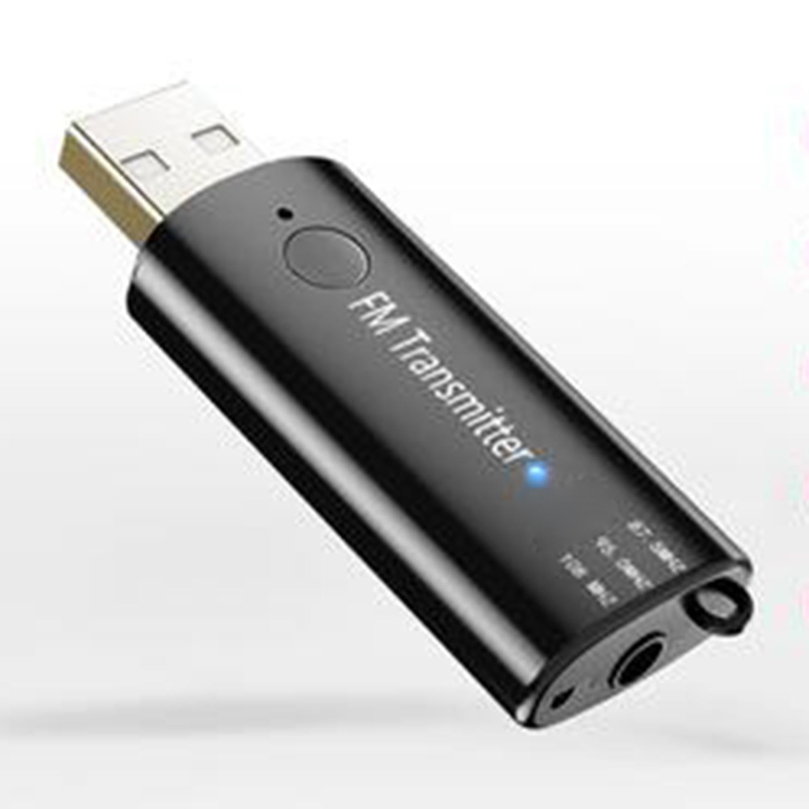 Bluetooth 5.0 Transmitter and Receiver FM AUX Adapter For TV Car PC  black