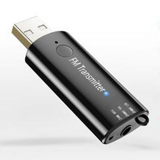 Bluetooth 5.0 Transmitter and Receiver FM AUX Adapter For TV Car PC  black