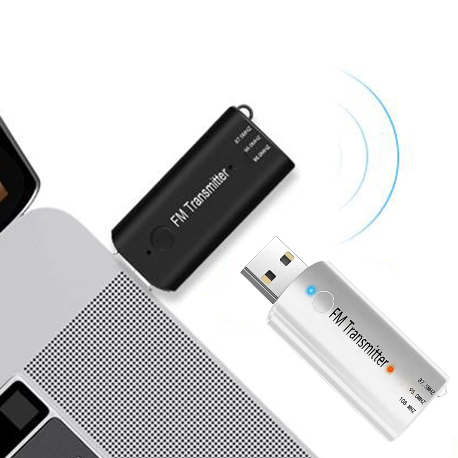 Bluetooth 5.0 Transmitter and Receiver FM AUX Adapter For TV Car PC  white