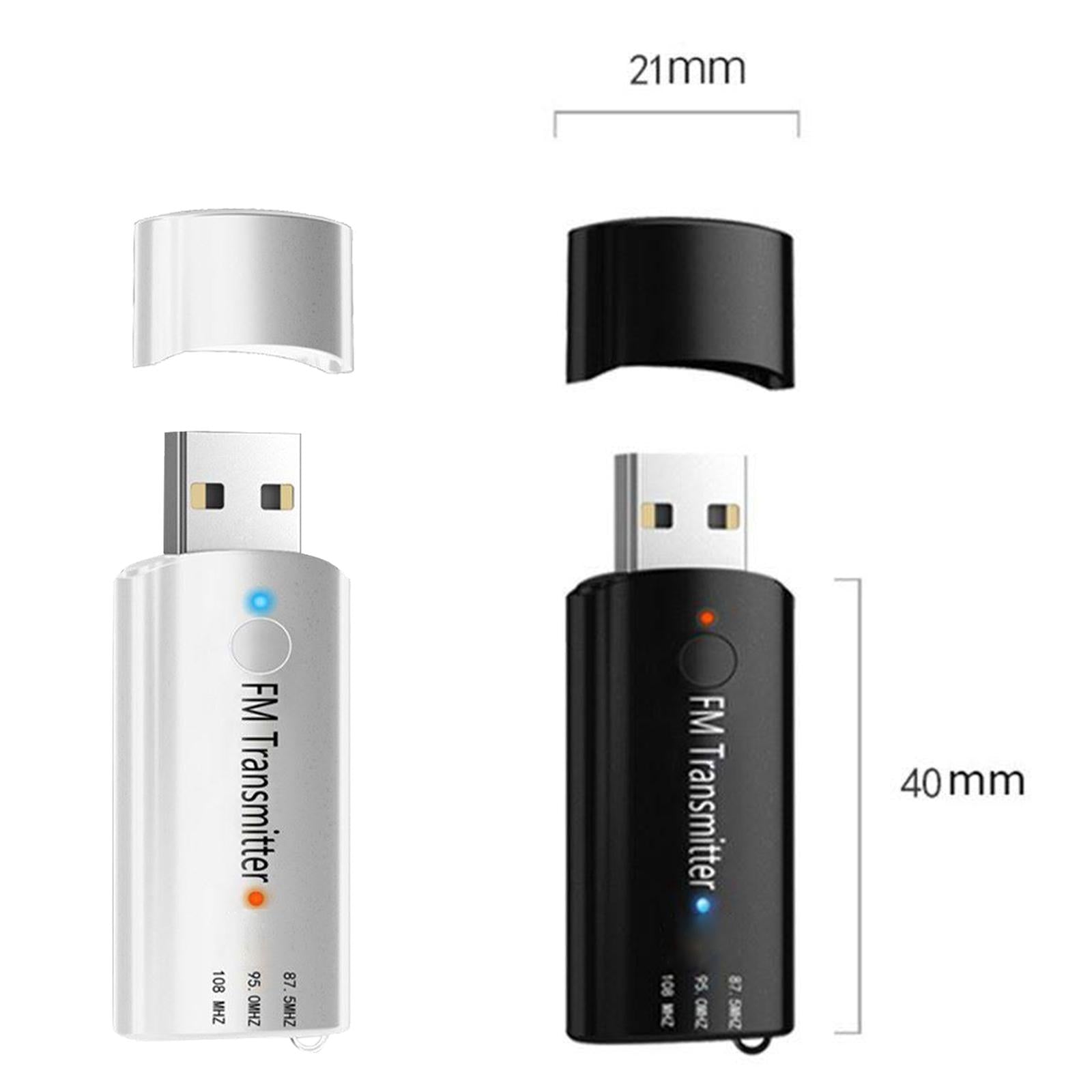 Bluetooth 5.0 Transmitter and Receiver FM AUX Adapter For TV Car PC  white
