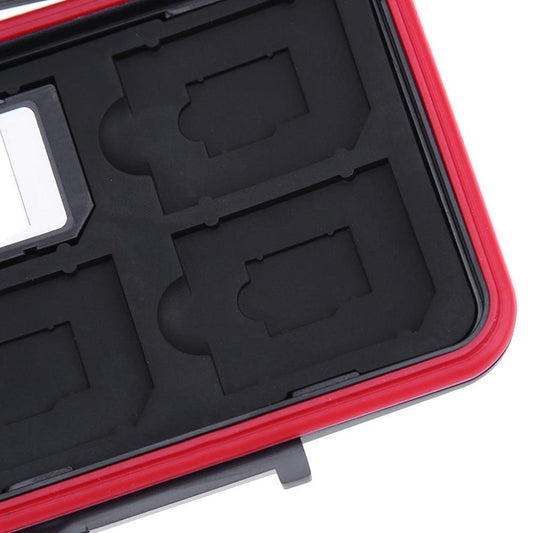 Memory Card Holder Large Capacity Water Resistant Shock Resistant Red
