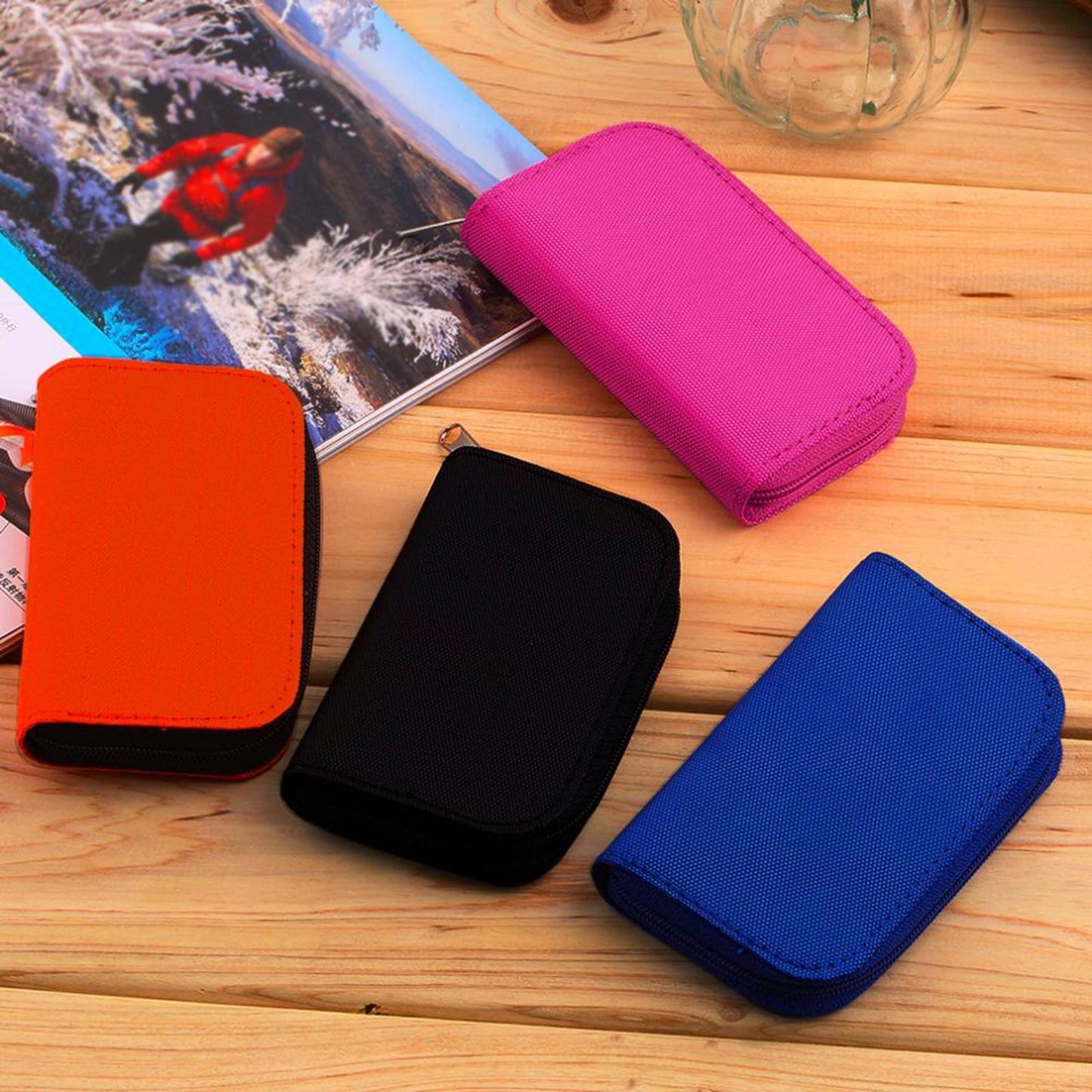 Nylon 22-Slot Memory Card Case Large Capacity Shockproof Protector Blue