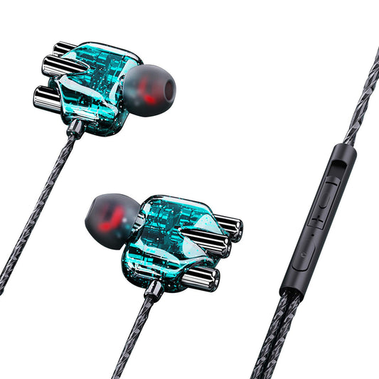 Clear Sport Earbuds Wired Earphones in Ear Headphones 3.5mm Green