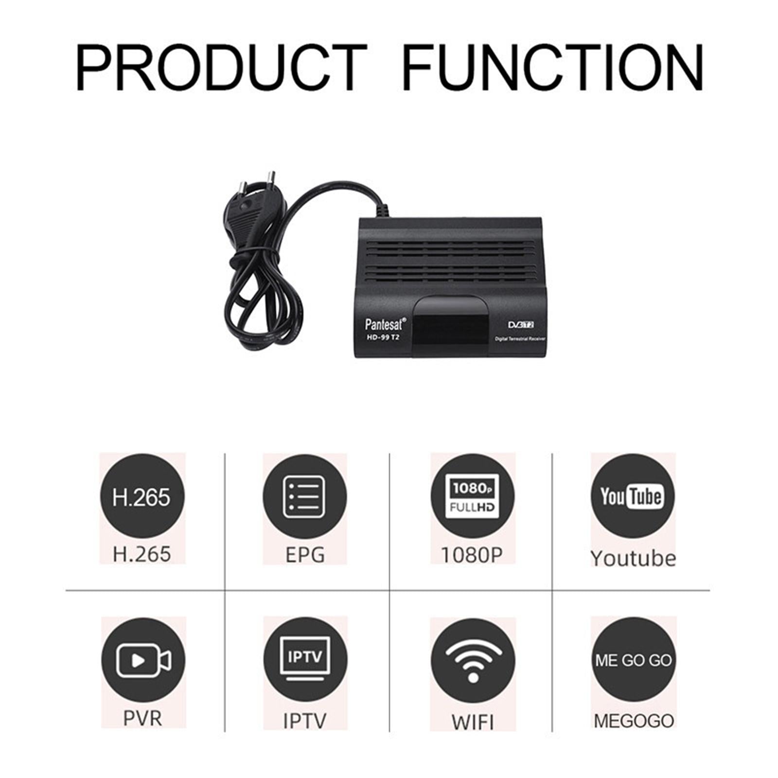 DVB-T2 HD 1080P Digital Decoder TV Receiver Set