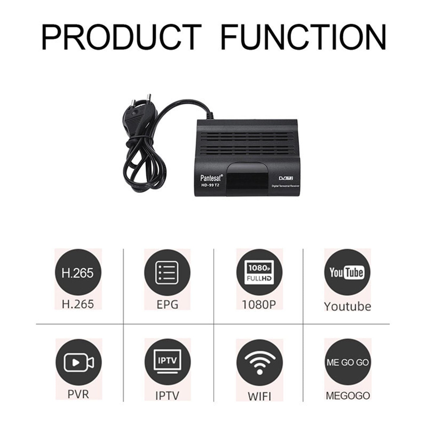 DVB-T2 HD 1080P Digital Decoder TV Receiver Set