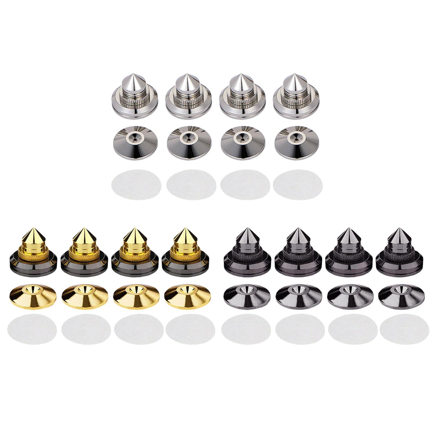 4PCS Speakers Stand Spikes Loudspeaker Box Nails Pads Alloy Gold