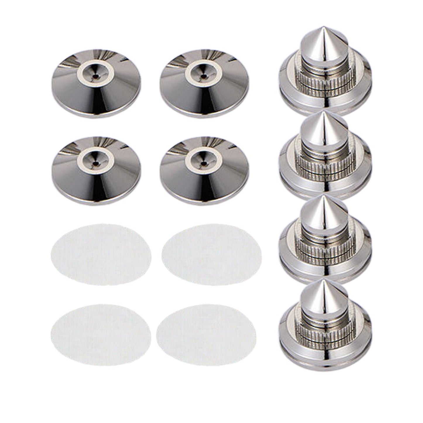 4PCS Speakers Stand Spikes Loudspeaker Box Nails Pads Alloy Silver