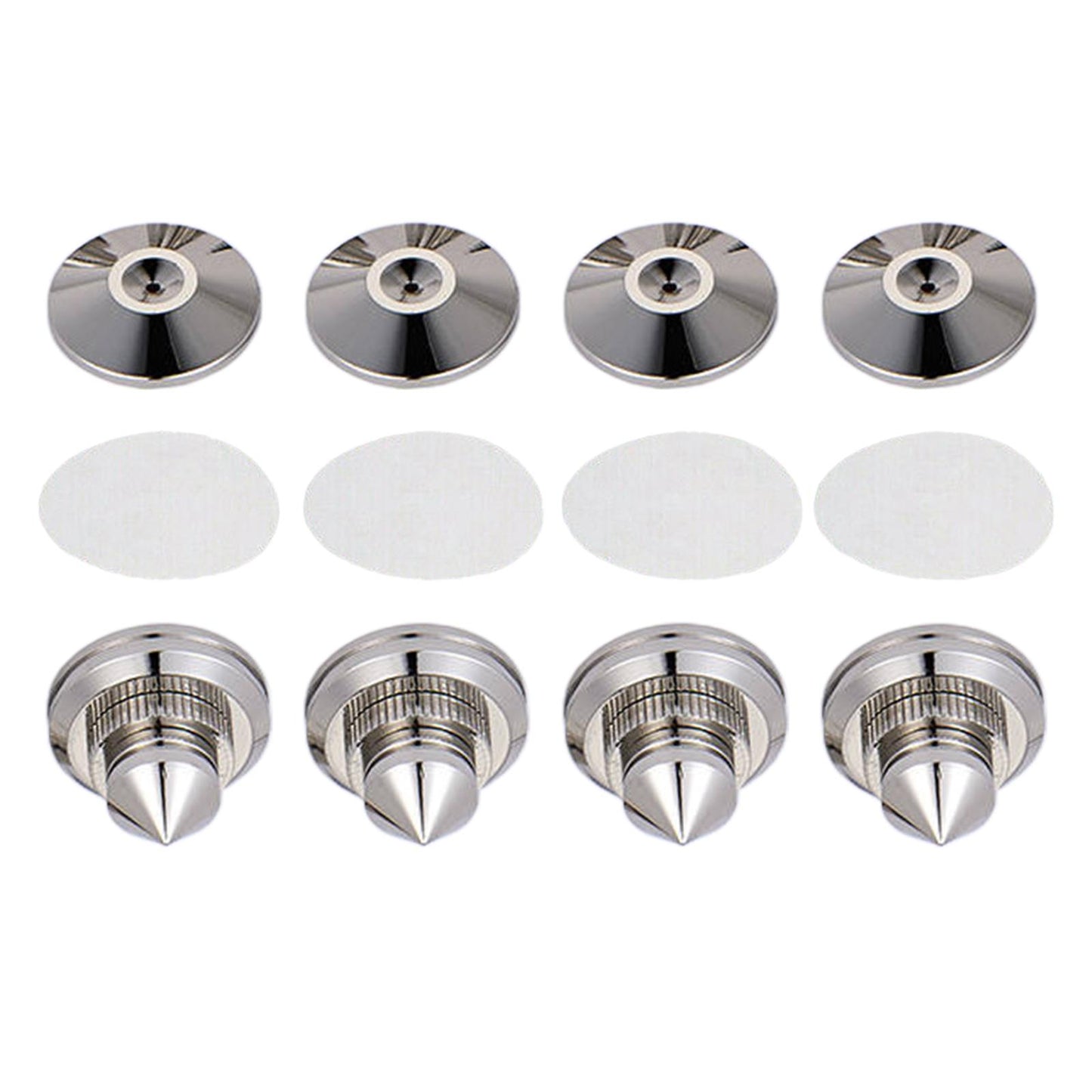 4PCS Speakers Stand Spikes Loudspeaker Box Nails Pads Alloy Silver