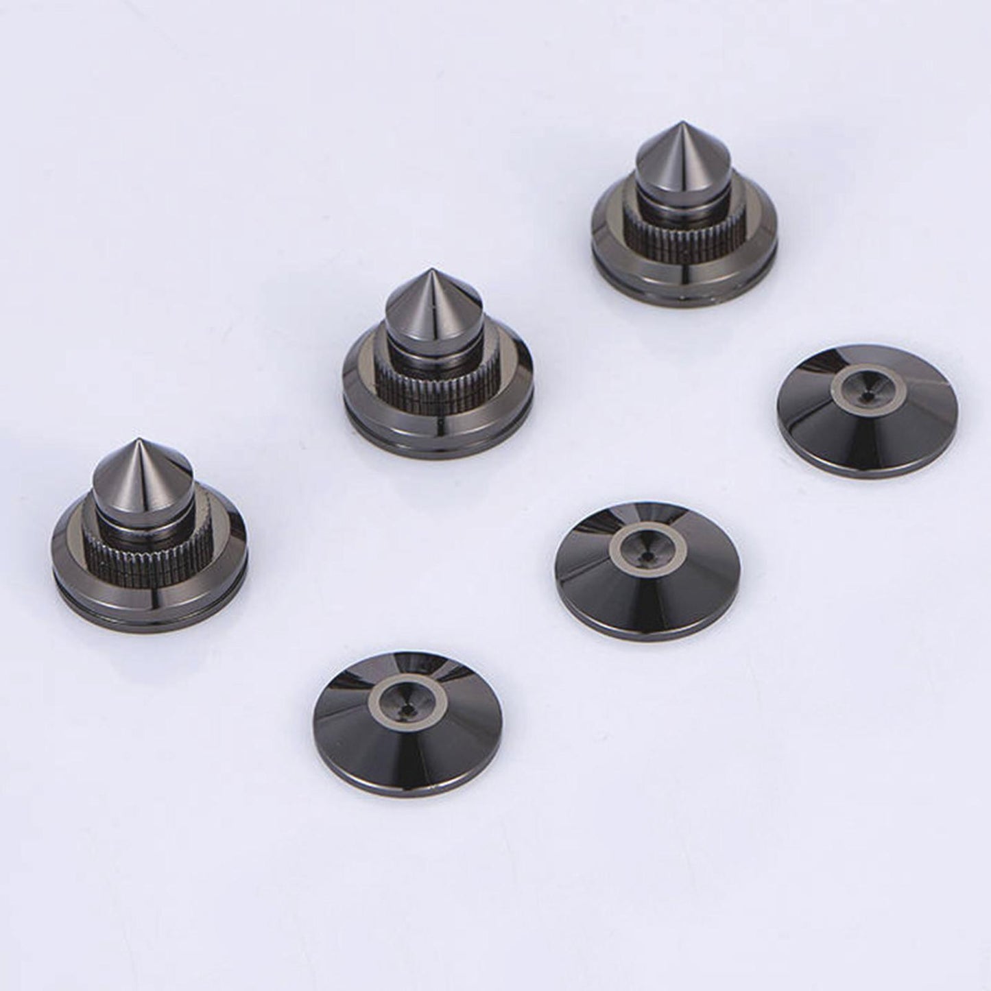 4PCS Speakers Stand Spikes Loudspeaker Box Nails Pads Alloy Black