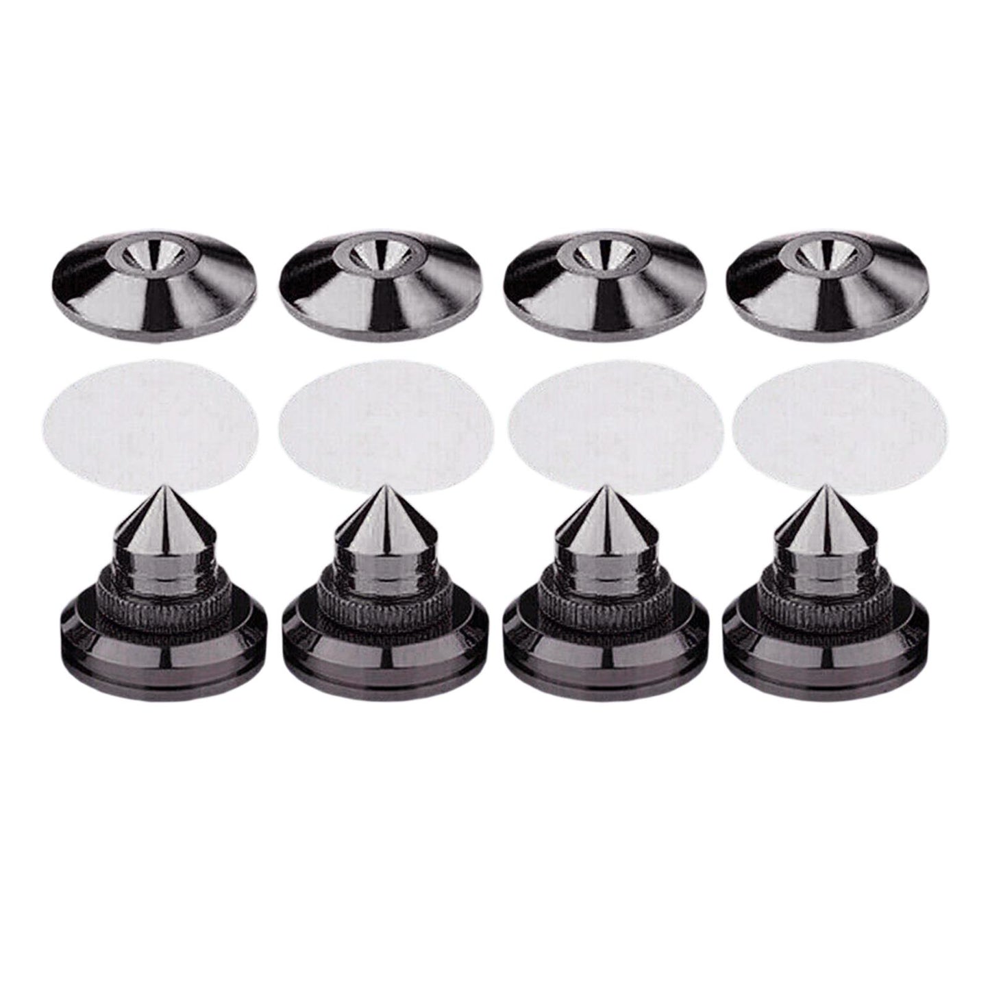 4PCS Speakers Stand Spikes Loudspeaker Box Nails Pads Alloy Black