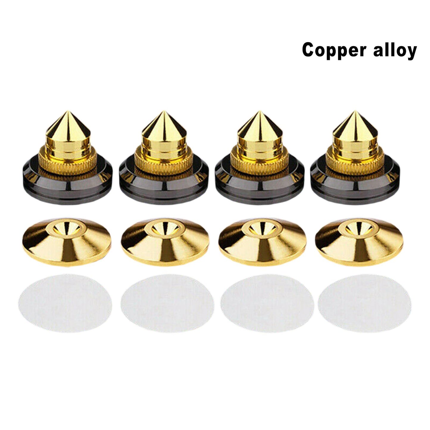 4PCS Speakers Stand Spikes Loudspeaker Box Nails Pads Copper Alloy Gold