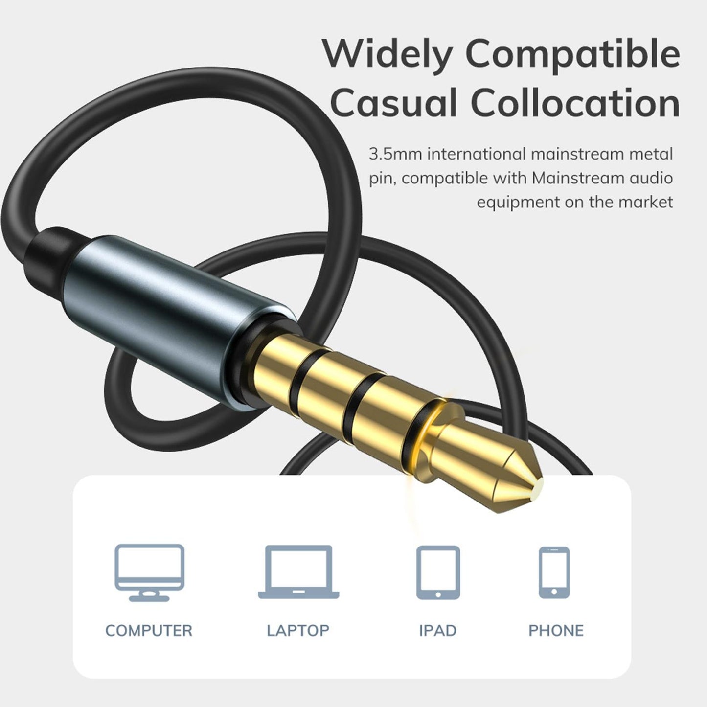 Sport Wired Earphones in Ear Headphones 3.5mm for Workout White