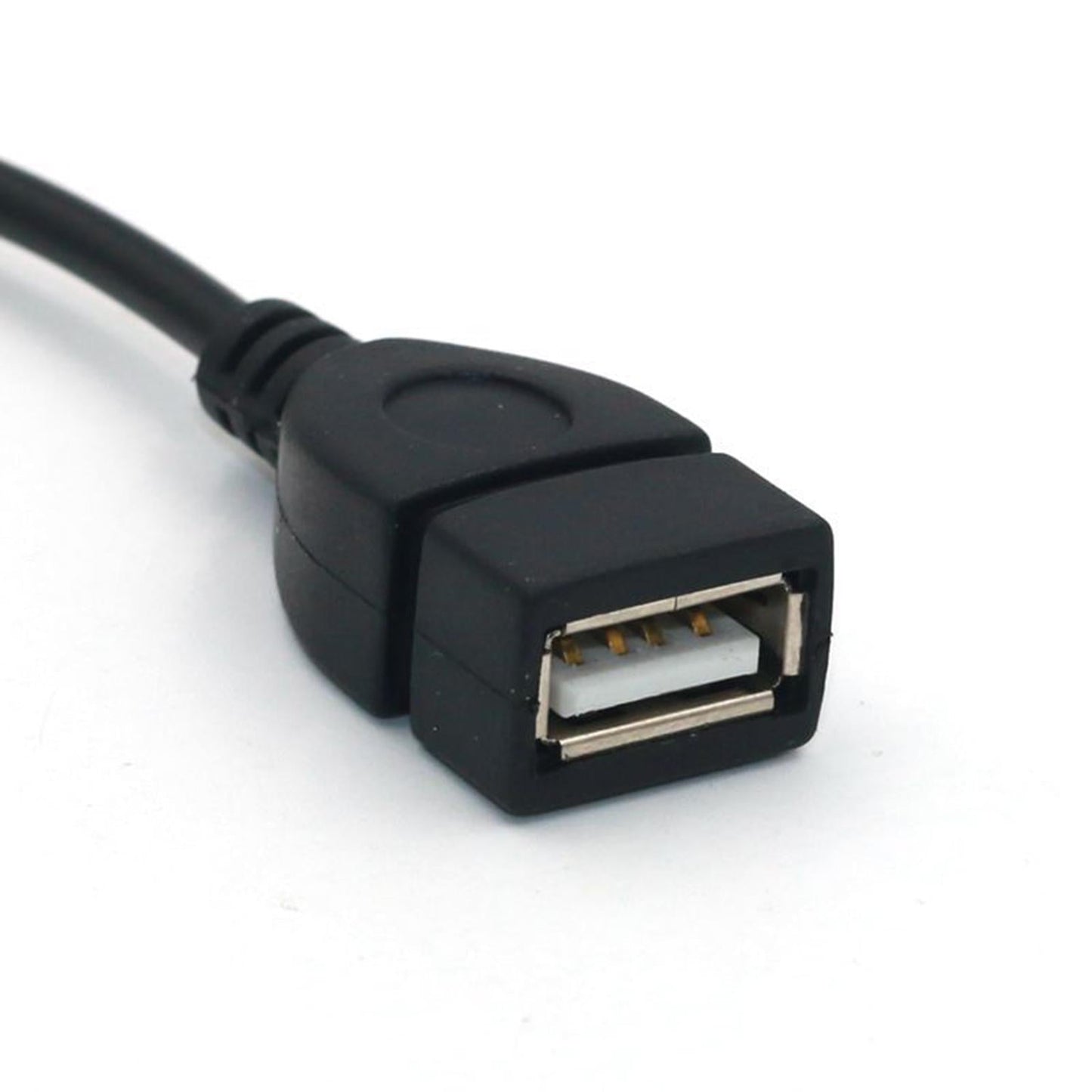Black 3.5mm Male Audio AUX to USB Female OTG Converter Adapter Cable