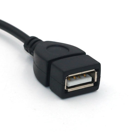 Black 3.5mm Male Audio AUX to USB Female OTG Converter Adapter Cable