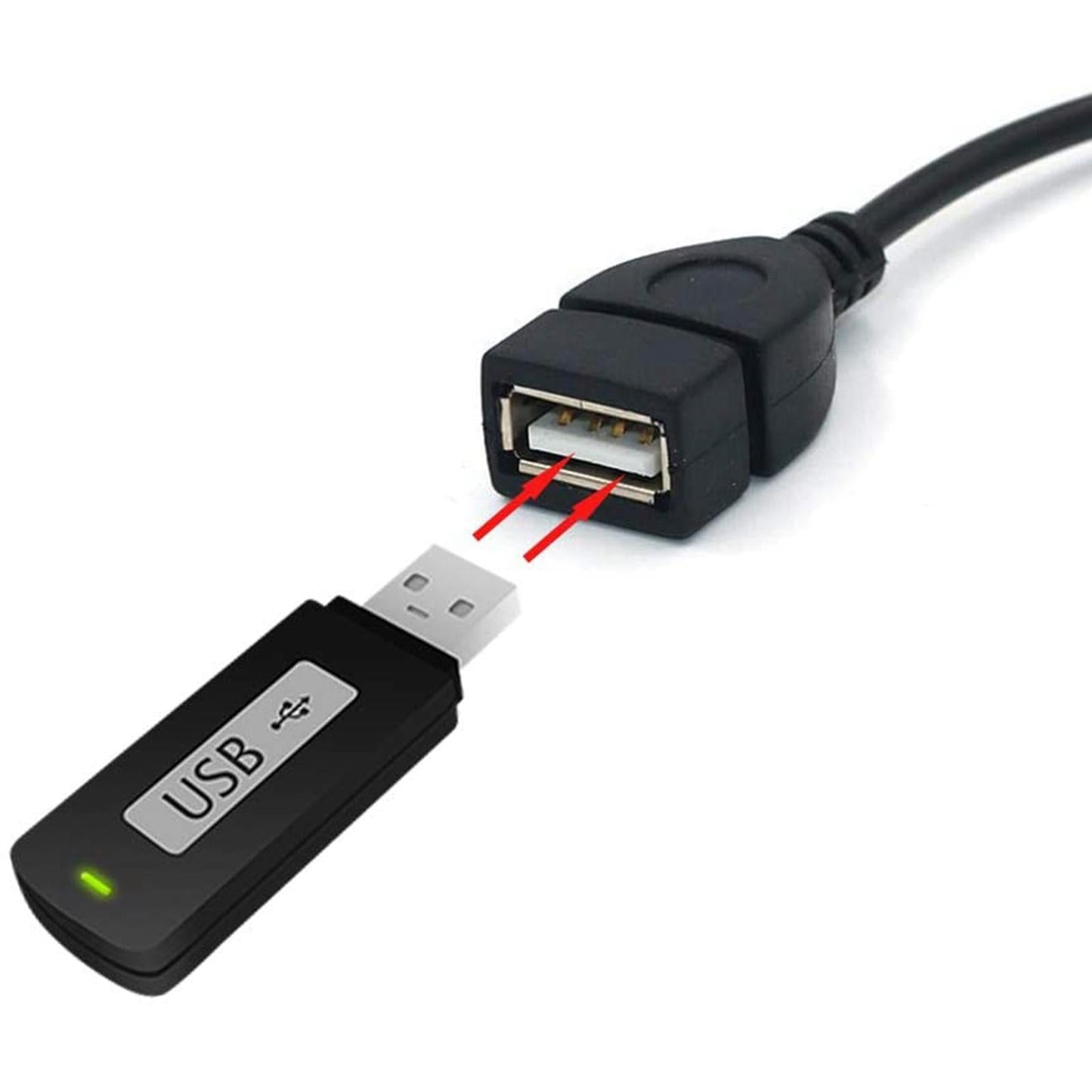 Black 3.5mm Male Audio AUX to USB Female OTG Converter Adapter Cable