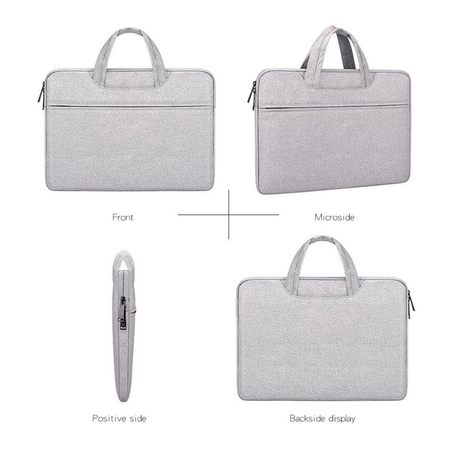 Laptop and Tablet Case Sleeve Waterproof Organizer Pocket for Men Women Grey 15.6 inch