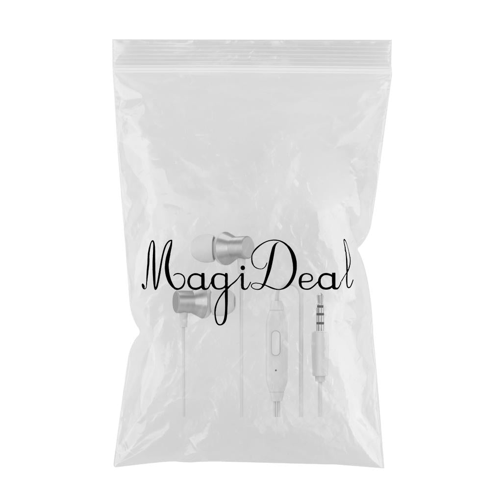 Earphones Headphones with Microphone Tangle Free 3.5mm for Smartphones white