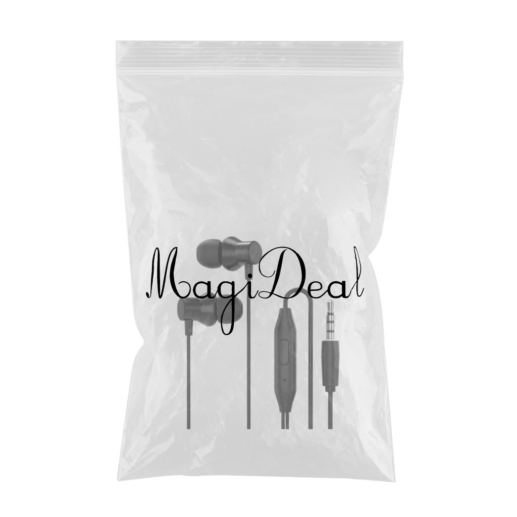 Earphones Headphones with Microphone Tangle Free 3.5mm for Smartphones black