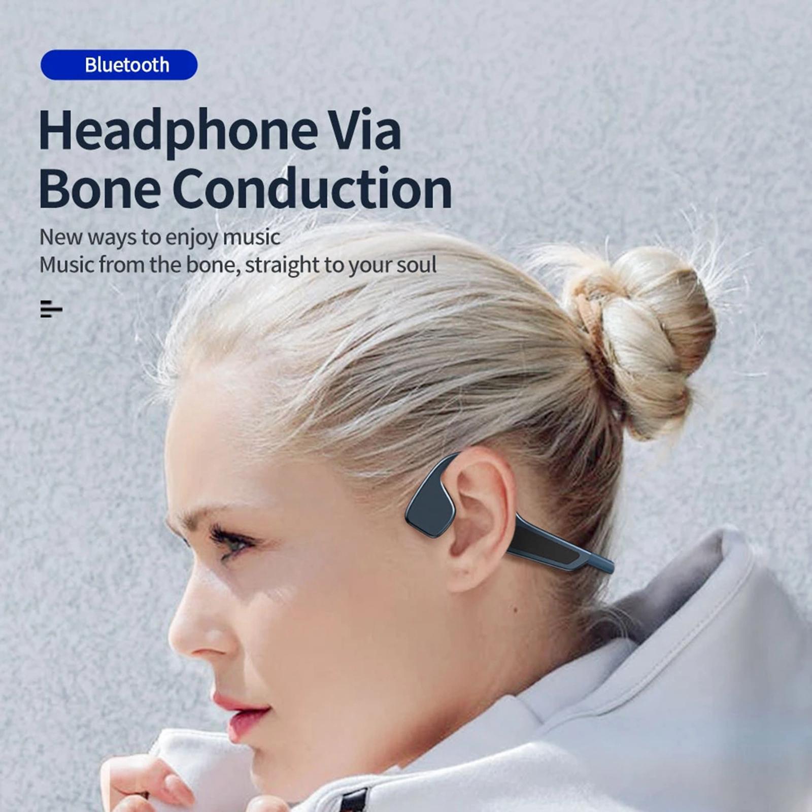 Bone Conduction Headset Bluetooth Wireless Outdoor Open Ear Headphones Red