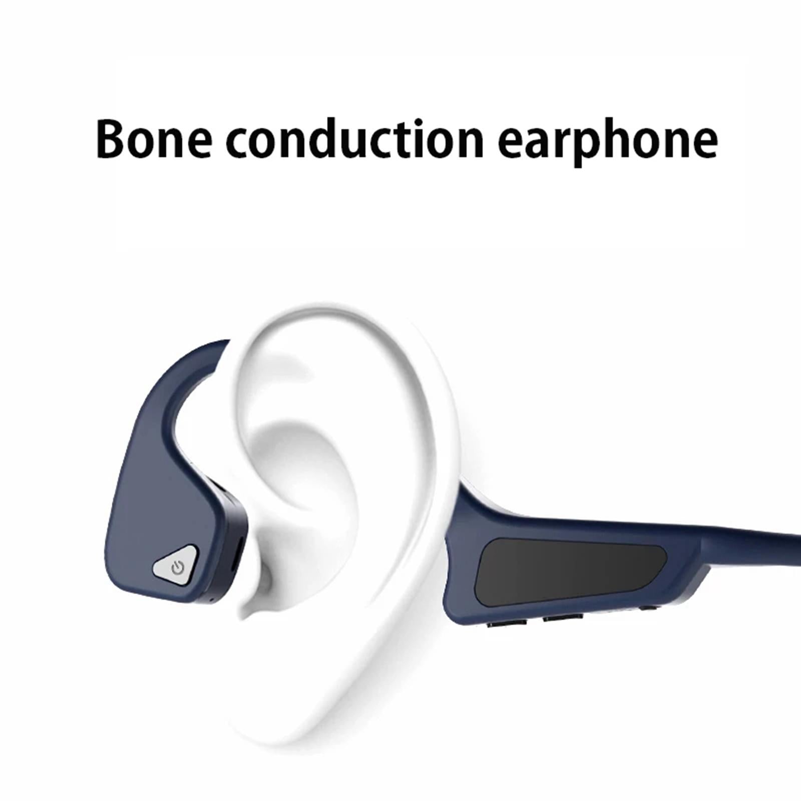 Bone Conduction Headset Bluetooth Wireless Outdoor Open Ear Headphones Red