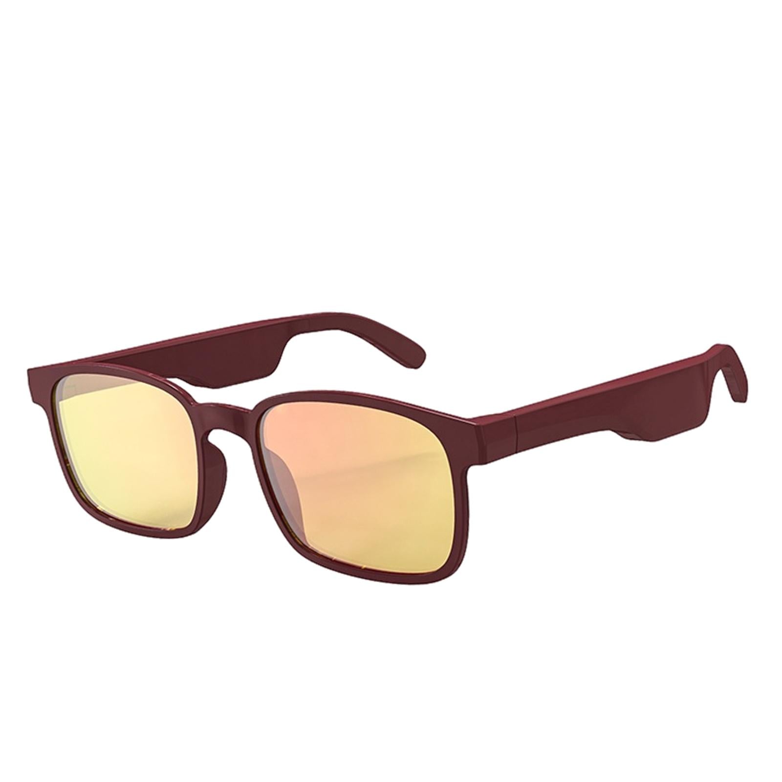 Bluetooth Sunglasses Stereo Headphones Smart Glasses Brown Round