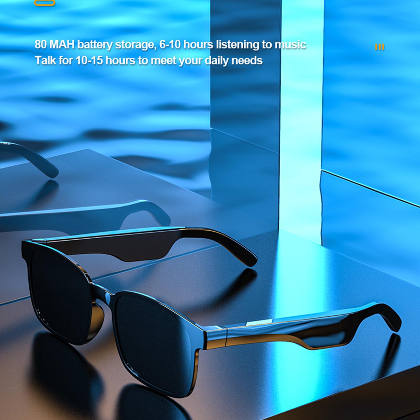 Bluetooth Sunglasses Stereo Headphones Smart Glasses Black Square