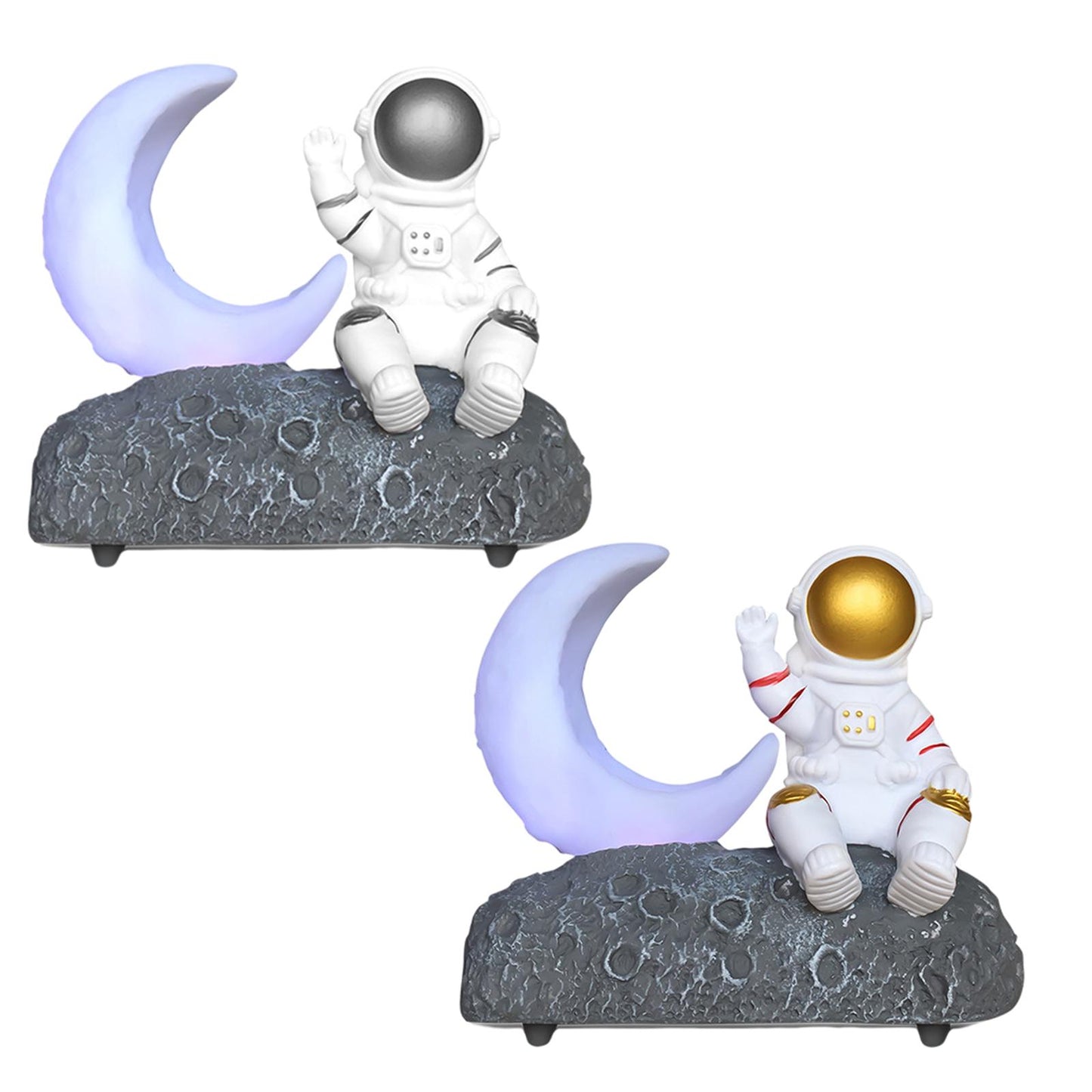 Moon Light Astronaut Bluetooth Speaker Rich Bass for Children Girls Party Gold
