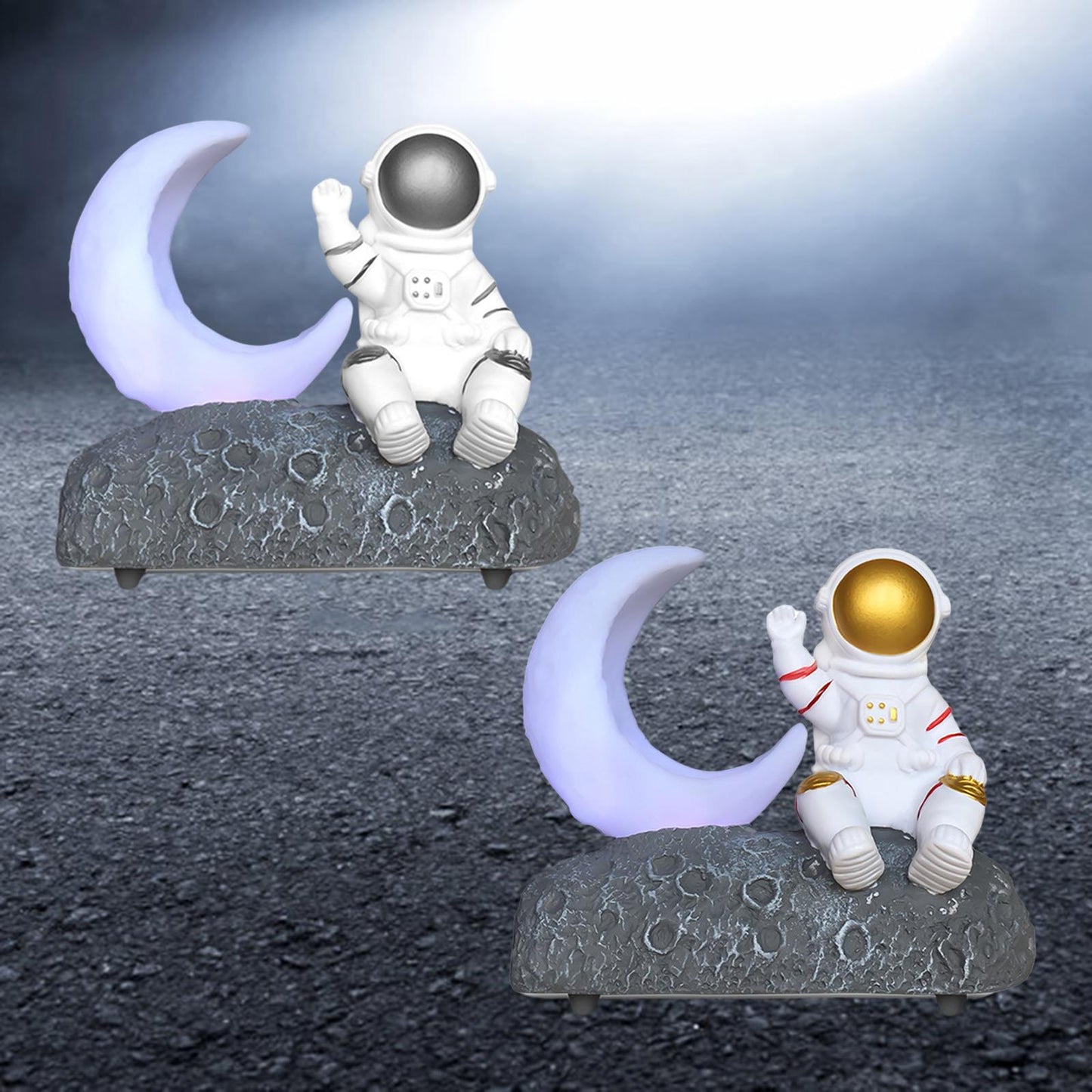 Moon Light Astronaut Bluetooth Speaker Rich Bass for Children Girls Party Gold