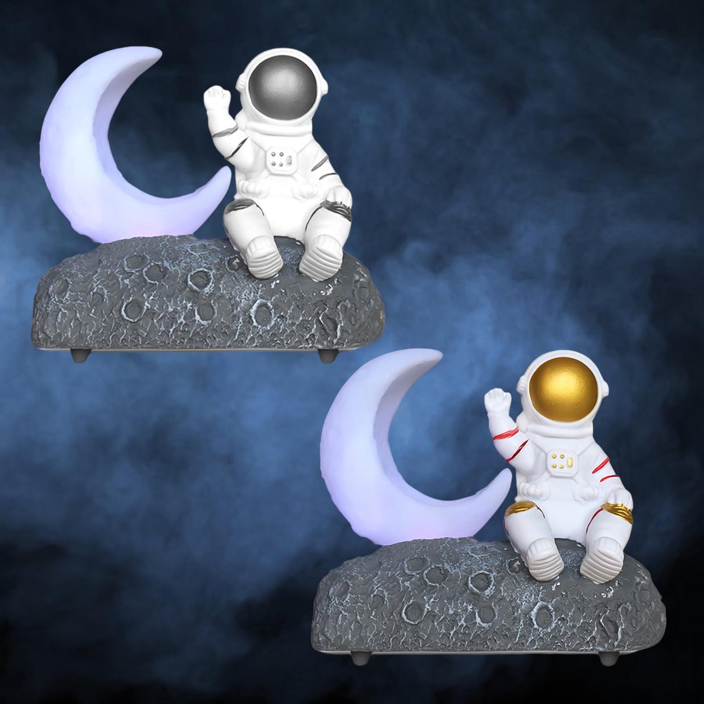 Moon Light Astronaut Bluetooth Speaker Rich Bass for Children Girls Party Gold