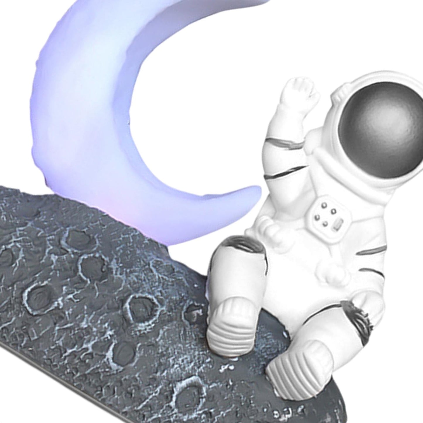 Moon Light Astronaut Bluetooth Speaker Rich Bass for Children Girls Party Silver grey