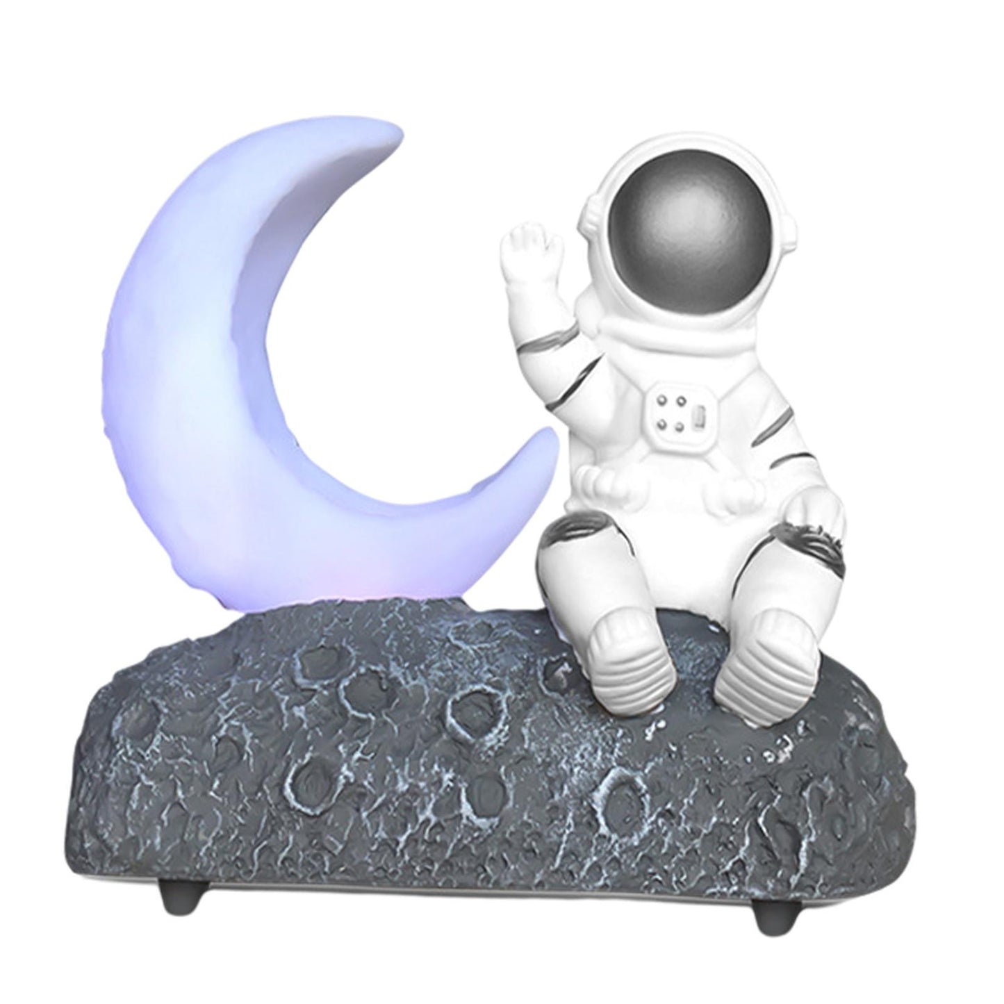 Moon Light Astronaut Bluetooth Speaker Rich Bass for Children Girls Party Silver grey