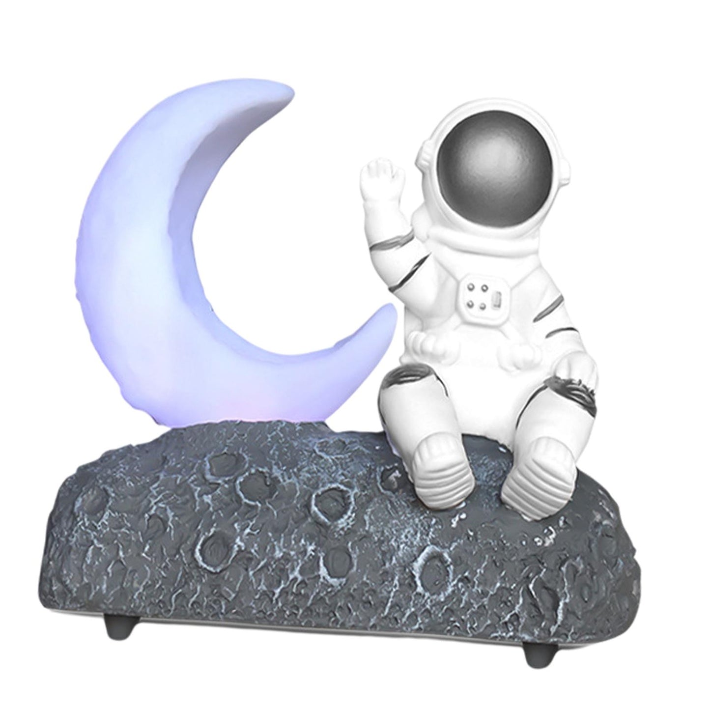Moon Light Astronaut Bluetooth Speaker Rich Bass for Children Girls Party Silver grey