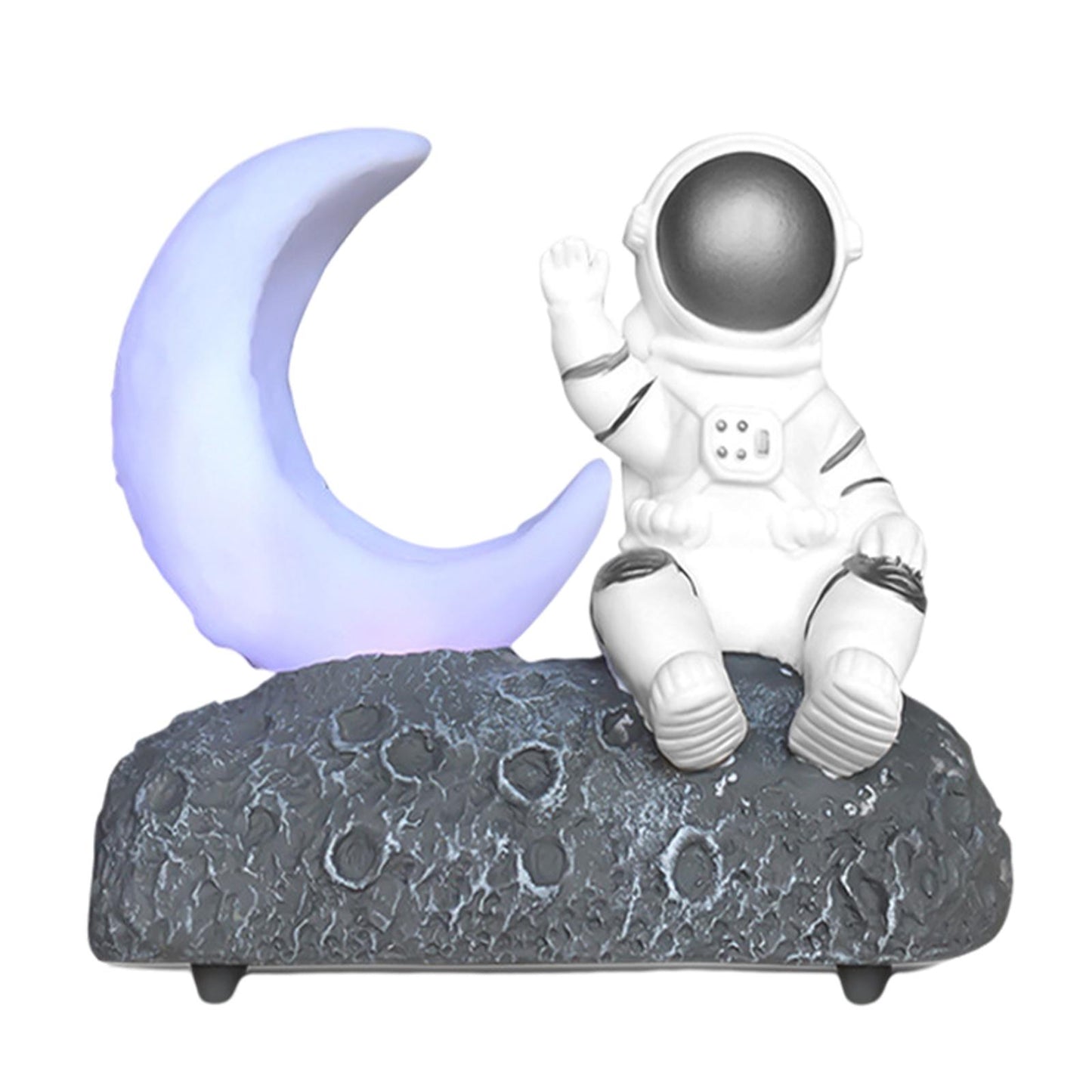 Moon Light Astronaut Bluetooth Speaker Rich Bass for Children Girls Party Silver grey
