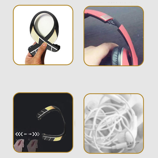 Neckband Wireless Speaker HD Low Latency w/ Retractable Earbuds Portable Golden A
