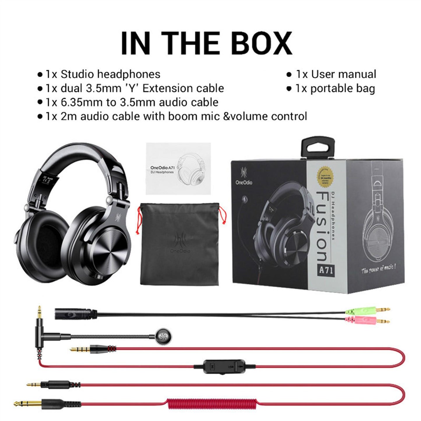 A71 Over-Ear Wired Headphones Studio Monitor Headsets with Mic Silver C