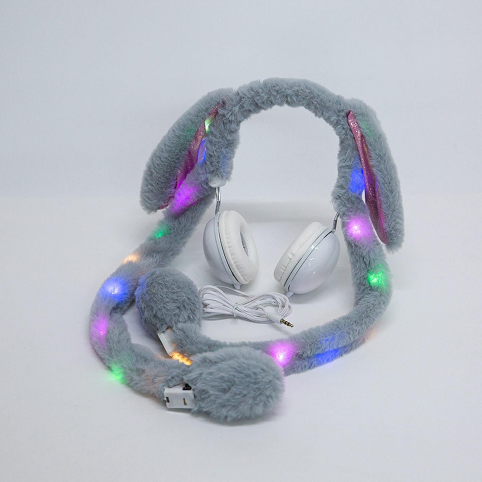 Cute Wired Headphones Rabbit Cartoon for Video Shooting Photography Gray