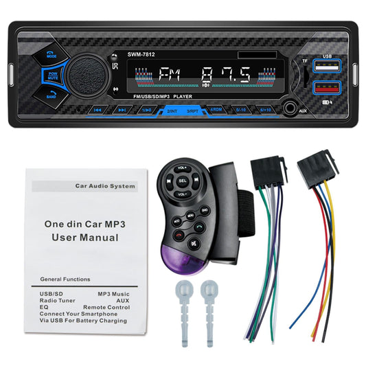 Car 12V FM Radio Bluetooth USB MP3 Player Receiver with Remote Control