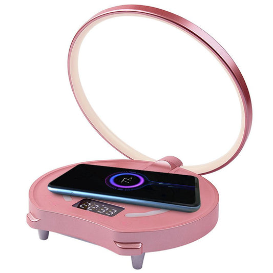 Bedside Lamp Bluetooth Speaker LED Table Lamp Modern Reading Lamp  Pink