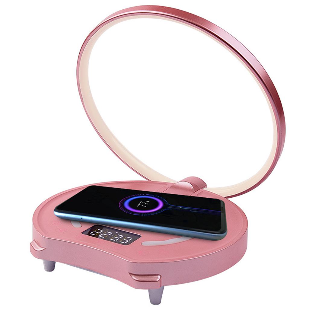 Bedside Lamp Bluetooth Speaker LED Table Lamp Modern Reading Lamp  Pink
