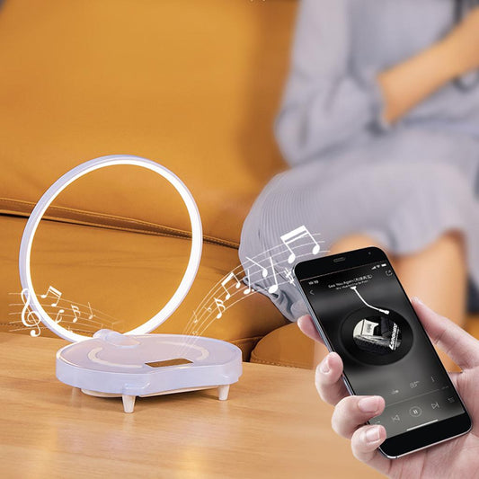 Bedside Lamp Bluetooth Speaker LED Table Lamp Modern Reading Lamp  Purple