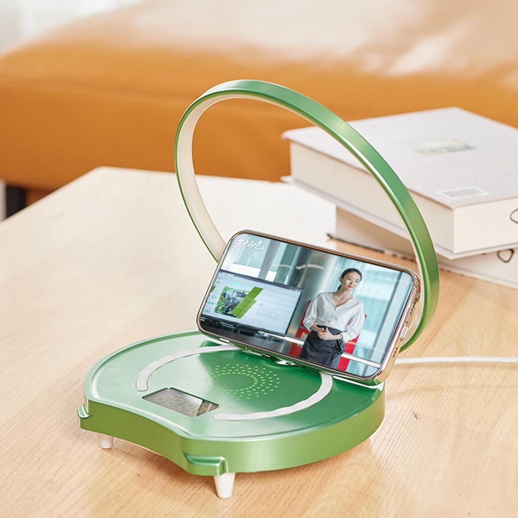 Bedside Lamp Bluetooth Speaker LED Table Lamp Modern Reading Lamp  Green