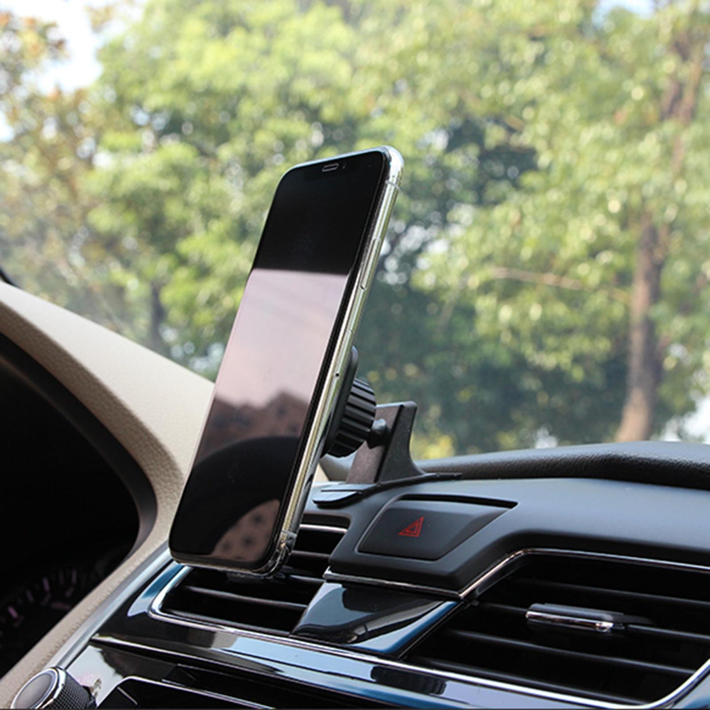 Sturdy Car Magnetic Mobile Phone Holder Dashboard Mount Stick-on Secure Fit Grey Round