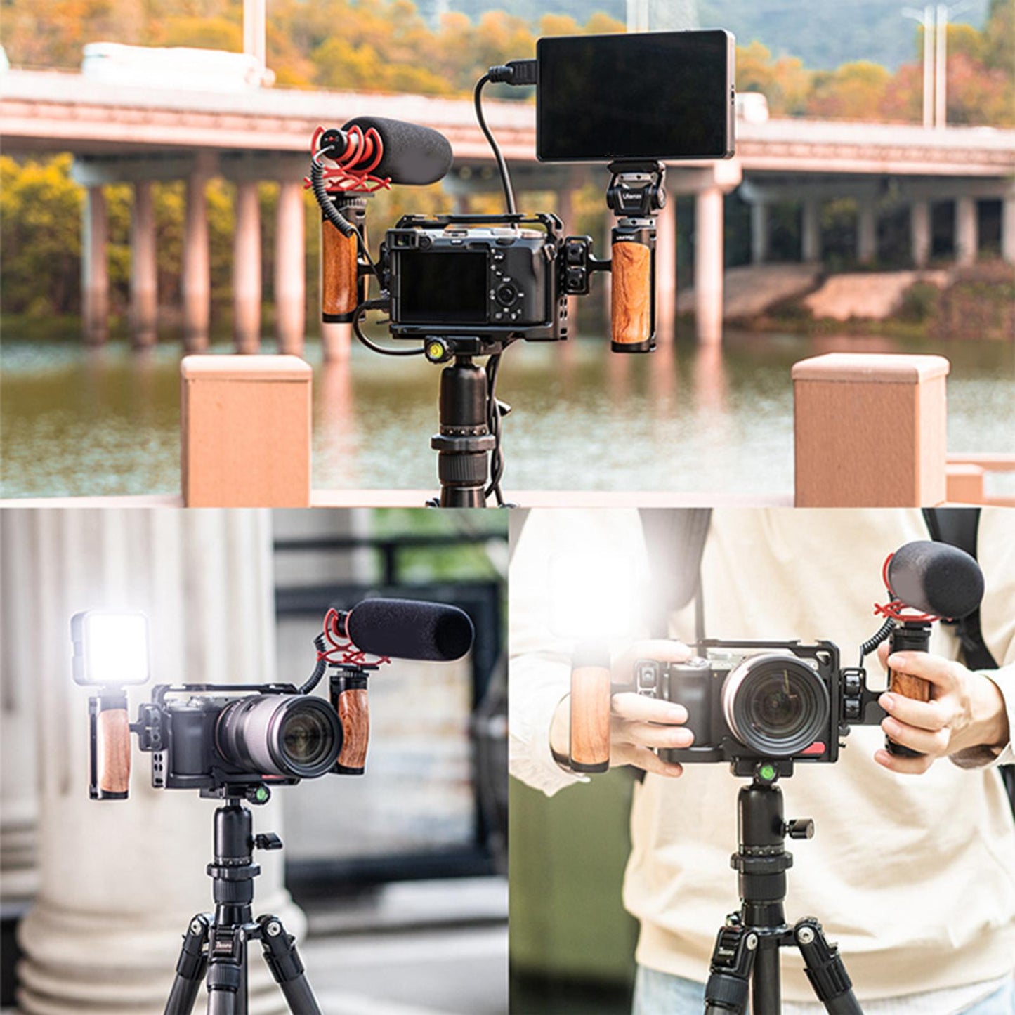 Universal Mini Camera Cage Side Handle Grip for Camera DSLR Built-in Wrench