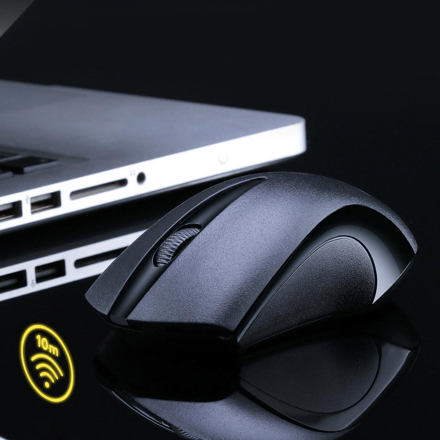 2.4GHz Mini Wireless Mouse 1200 DPI 3 Buttons for Windows for Study  Black