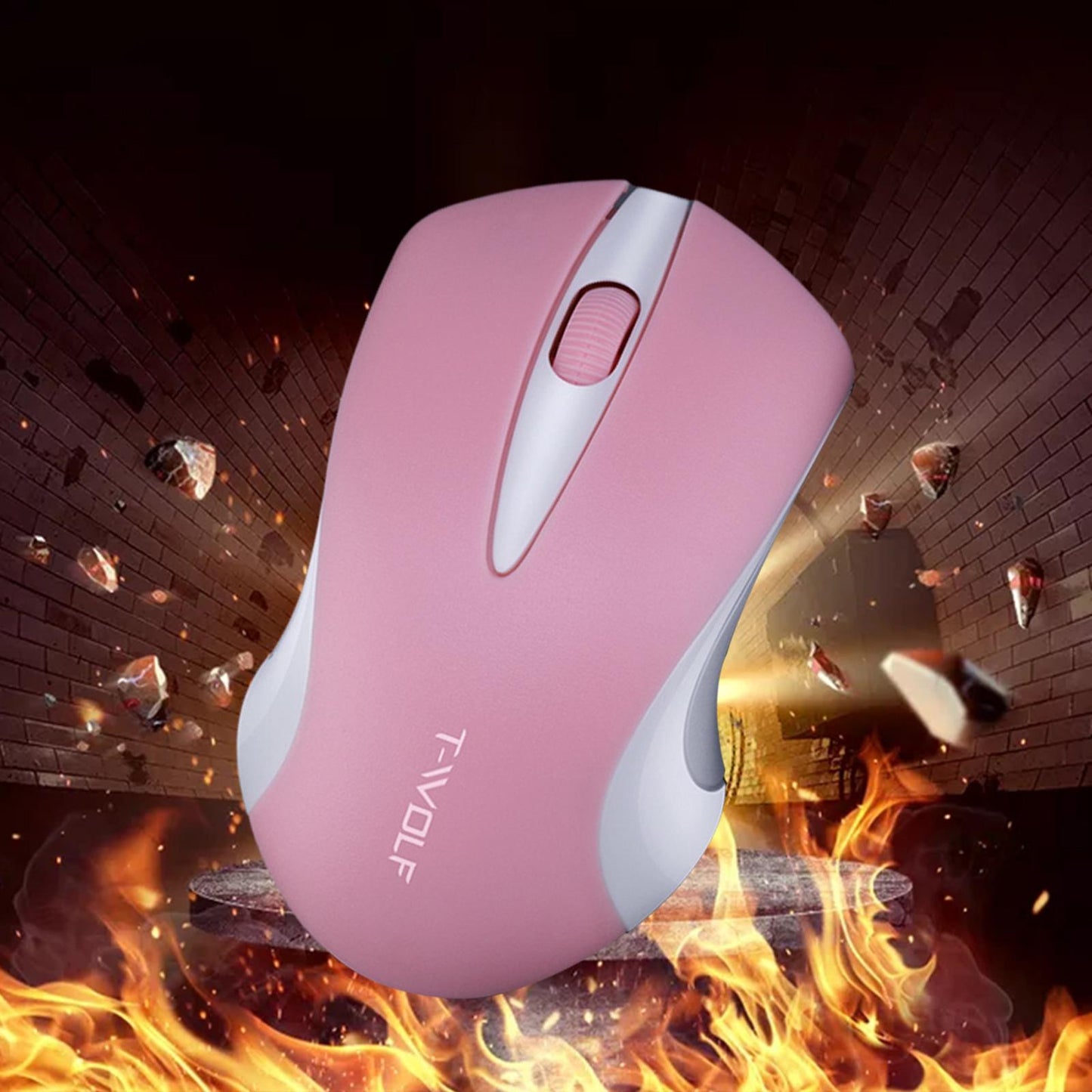 2.4GHz Mini Wireless Mouse 1200 DPI 3 Buttons for Windows for Study  Pink