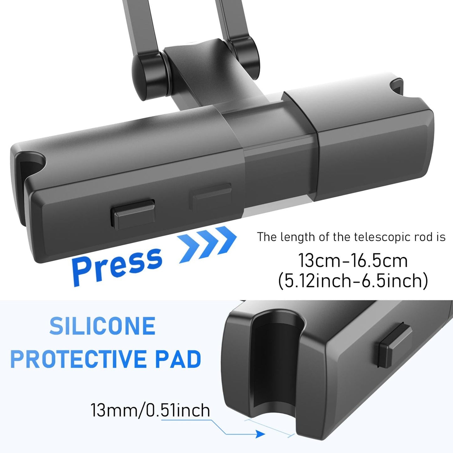 Universal Car Headrest Seat Holder Mount for 4.7-12.3 Phone Tablets Black"